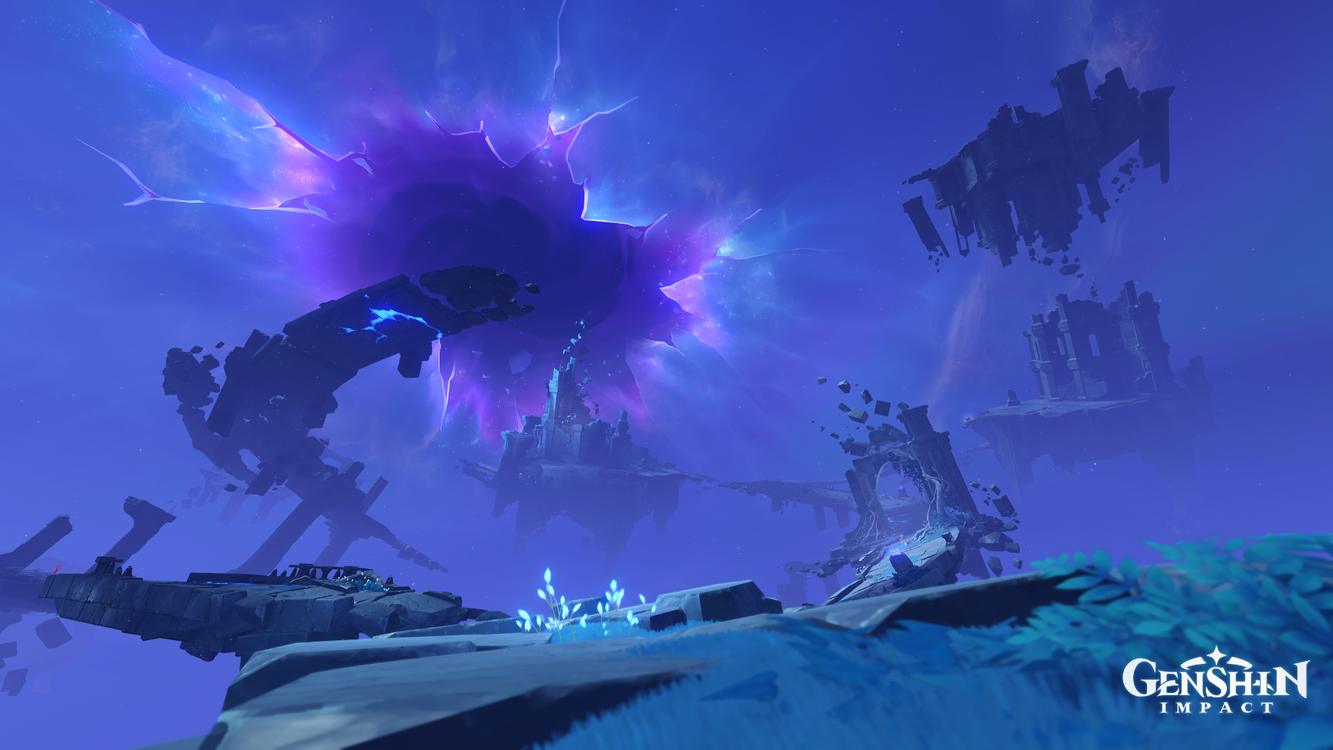 Genshin Impact in-game screenshot: Floating ruins