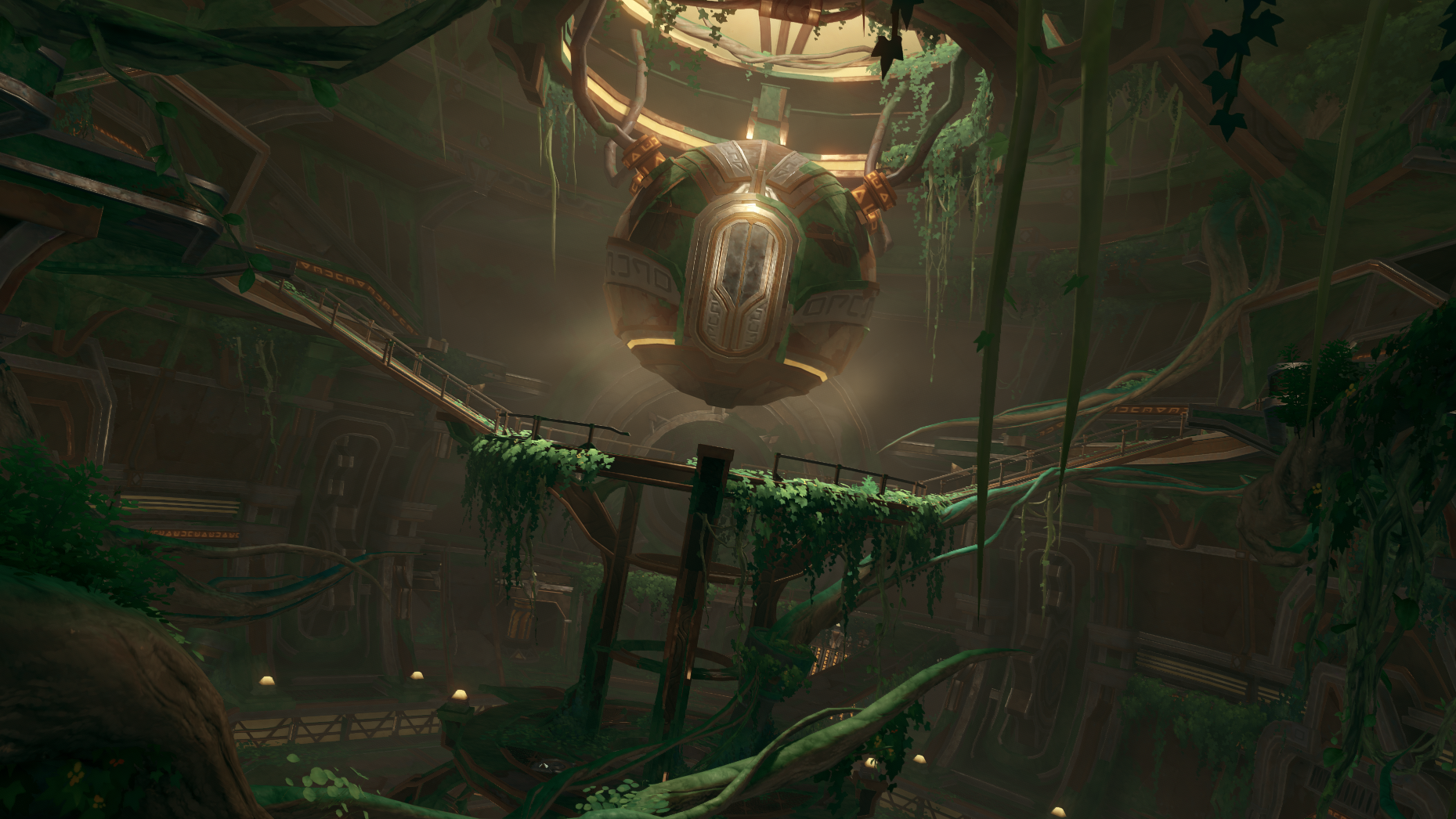Genshin Impact in-game screenshot: Overgrown machine chamber